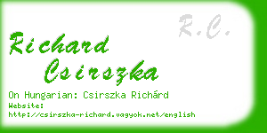 richard csirszka business card